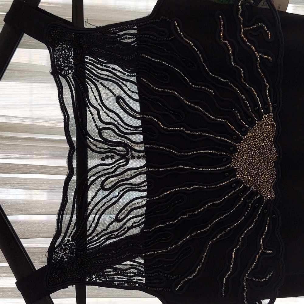 Formal evening dress with embroidery black